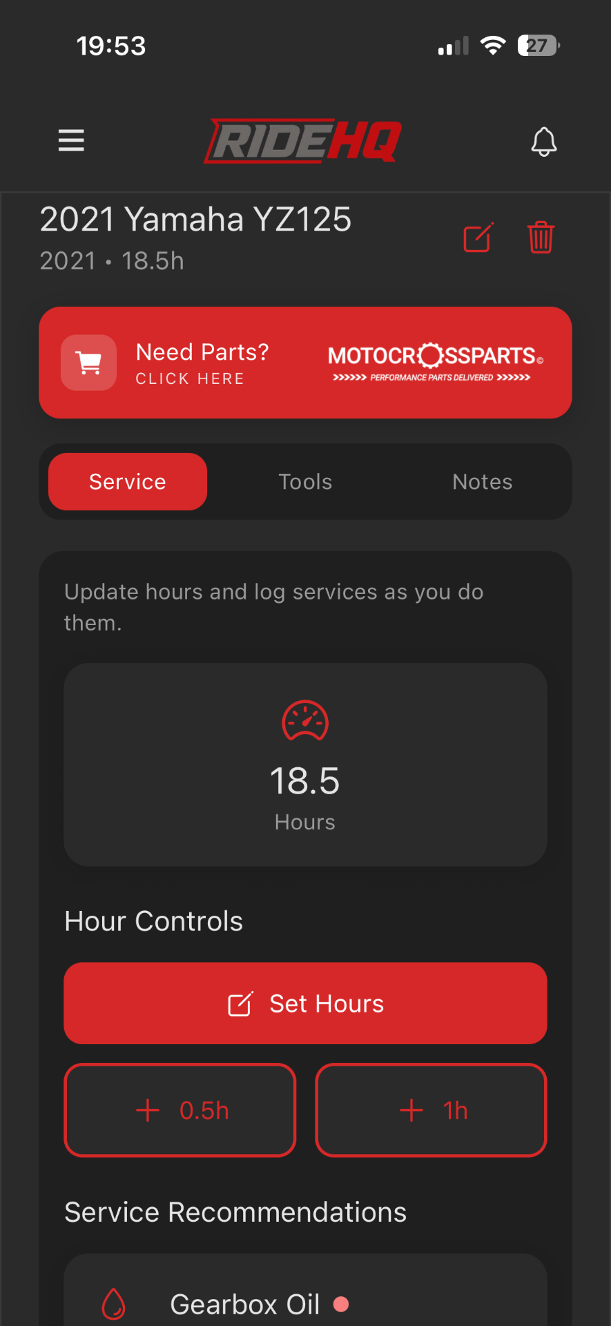 RIDEHQ — Service: Log hours as you do them.